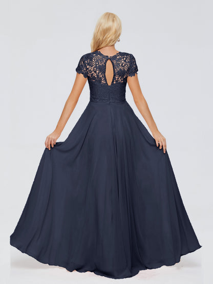 Cicinia Rose A-Line Cap Sleeves Lace Bridesmaid Dresses With Pockets