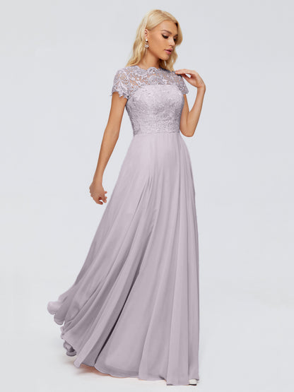 Cicinia Rose A-Line Cap Sleeves Lace Bridesmaid Dresses With Pockets