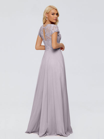 Cicinia Rose A-Line Cap Sleeves Lace Bridesmaid Dresses With Pockets