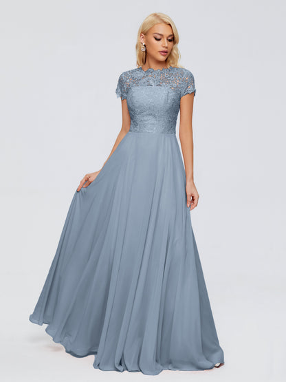 Cicinia Rose A-Line Cap Sleeves Lace Bridesmaid Dresses With Pockets