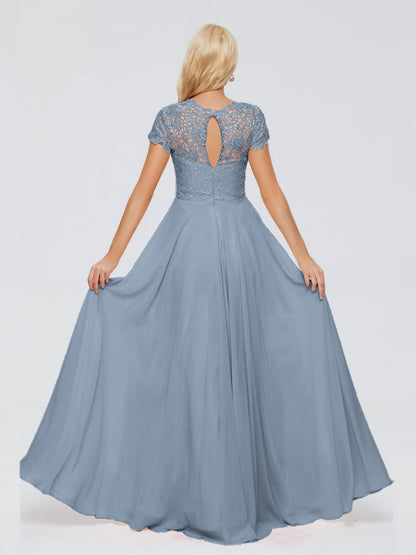 Cicinia Rose A-Line Cap Sleeves Lace Bridesmaid Dresses With Pockets