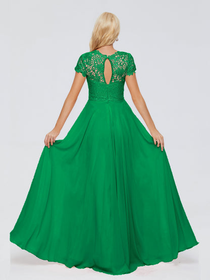 Cicinia Rose A-Line Cap Sleeves Lace Bridesmaid Dresses With Pockets