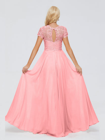 Cicinia Rose A-Line Cap Sleeves Lace Bridesmaid Dresses With Pockets