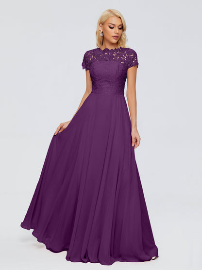 Cicinia Rose A-Line Cap Sleeves Lace Bridesmaid Dresses With Pockets
