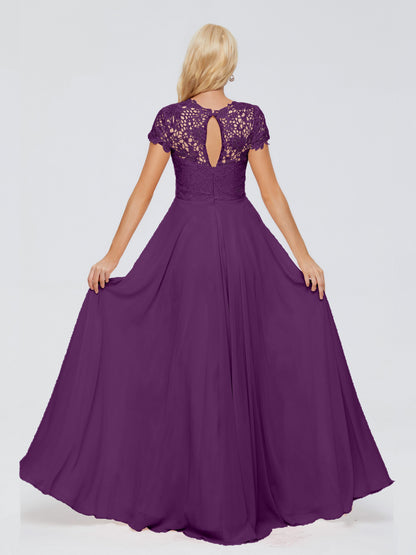 Cicinia Rose A-Line Cap Sleeves Lace Bridesmaid Dresses With Pockets