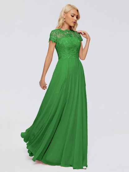 Cicinia Rose A-Line Cap Sleeves Lace Bridesmaid Dresses With Pockets