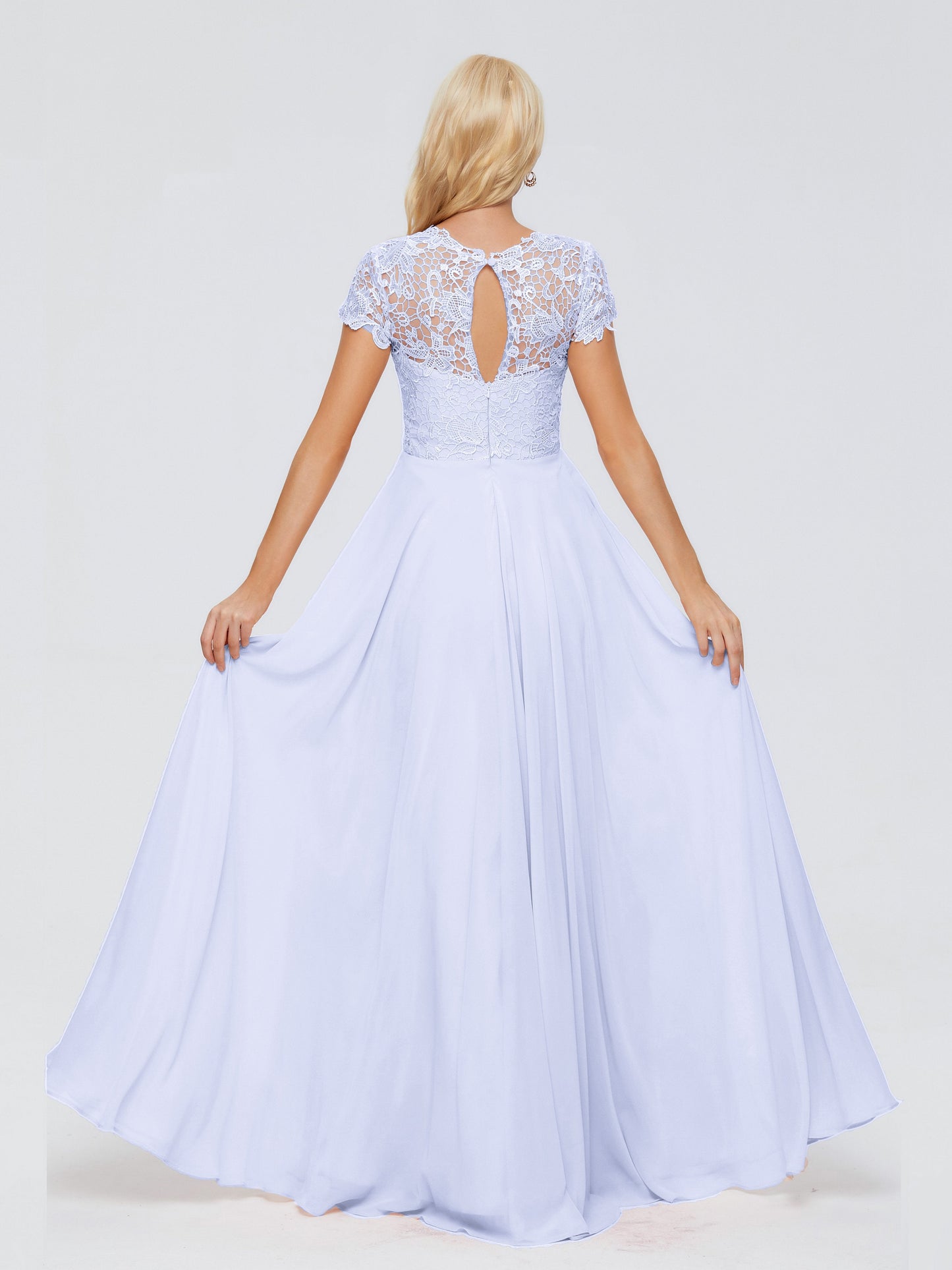 Cicinia Rose A-Line Cap Sleeves Lace Bridesmaid Dresses With Pockets