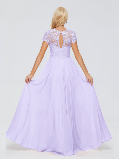 Cicinia Rose A-Line Cap Sleeves Lace Bridesmaid Dresses With Pockets