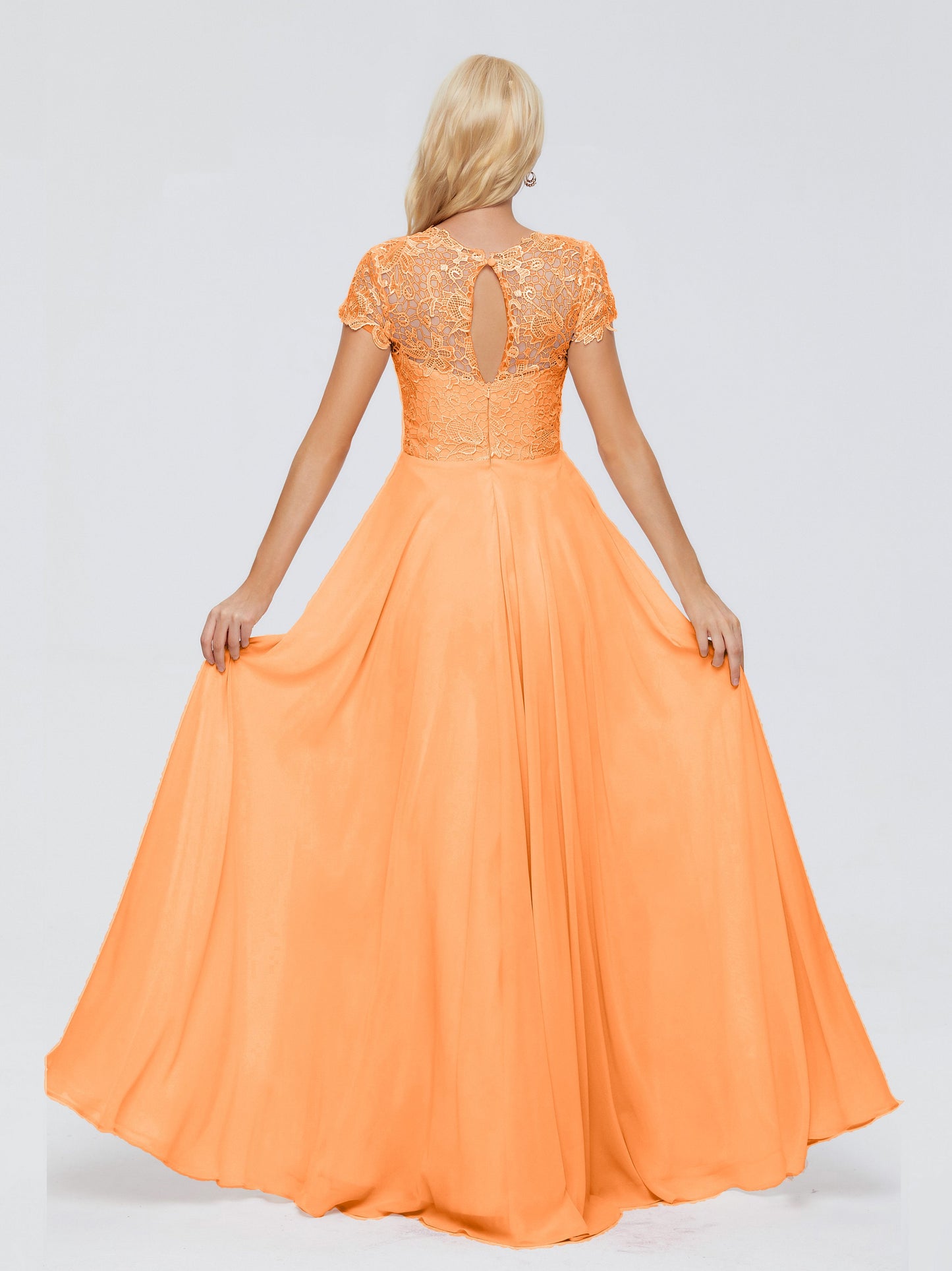 Cicinia Rose A-Line Cap Sleeves Lace Bridesmaid Dresses With Pockets