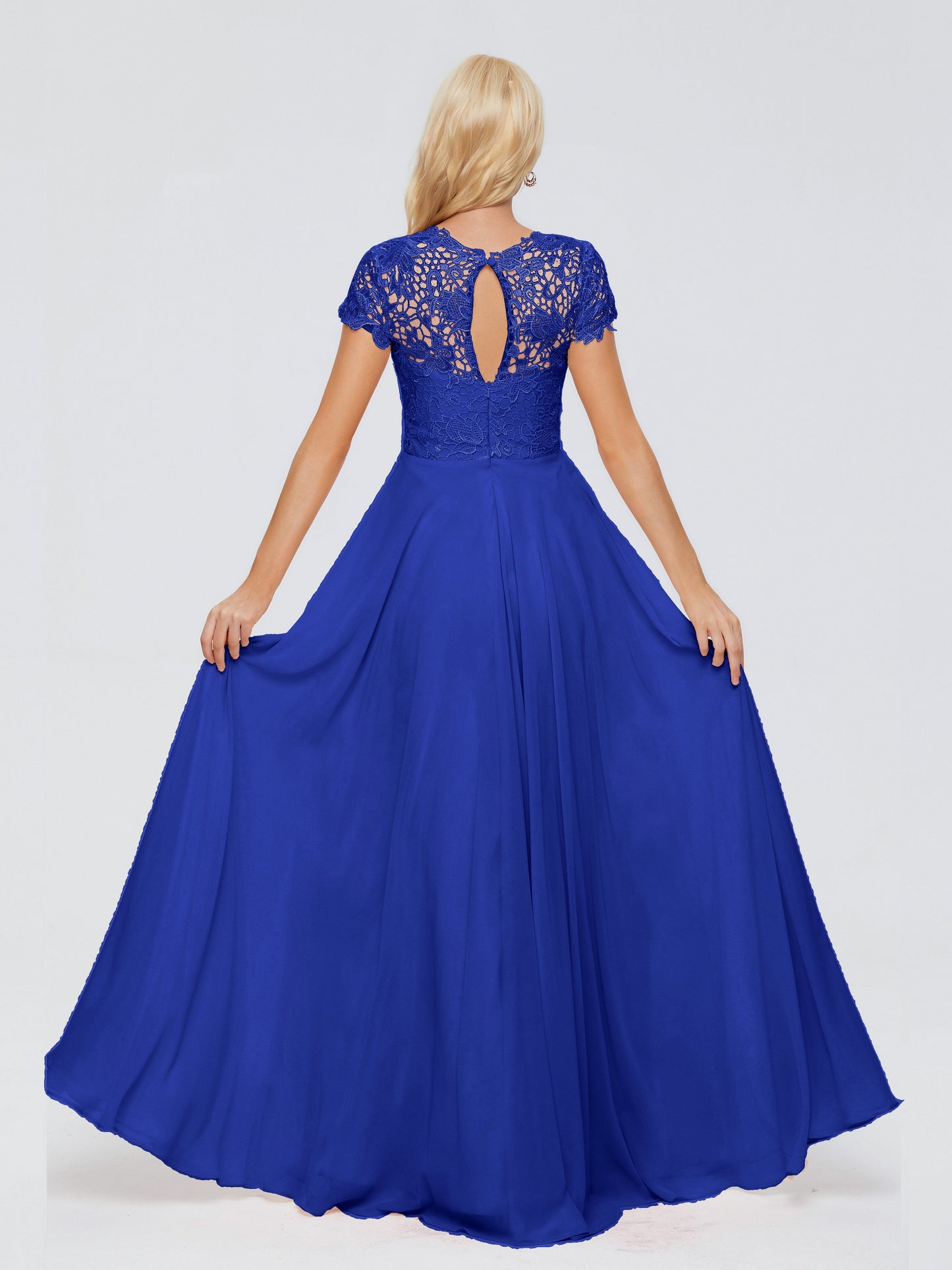 Cicinia Rose A-Line Cap Sleeves Lace Bridesmaid Dresses With Pockets