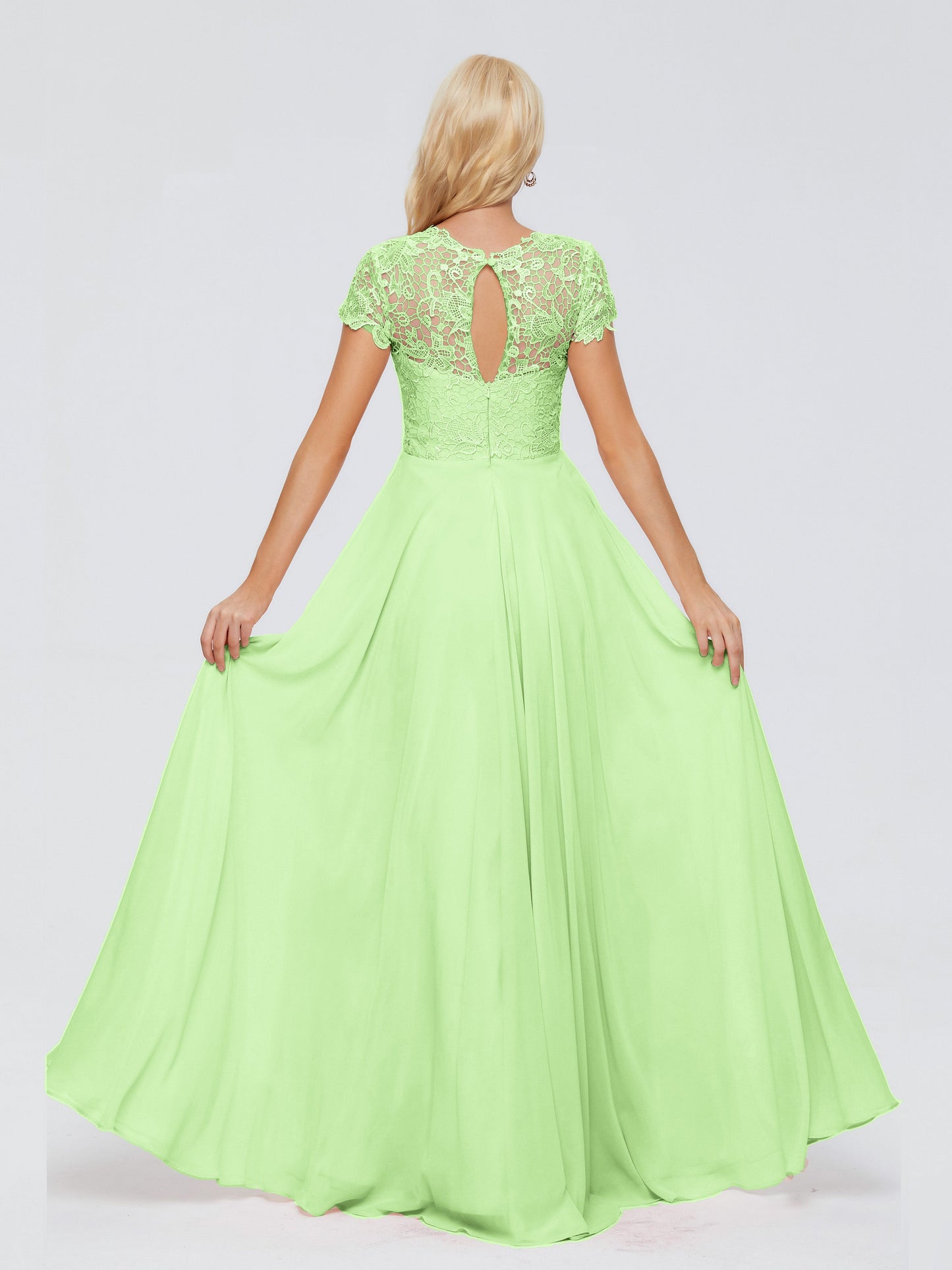 Cicinia Rose A-Line Cap Sleeves Lace Bridesmaid Dresses With Pockets