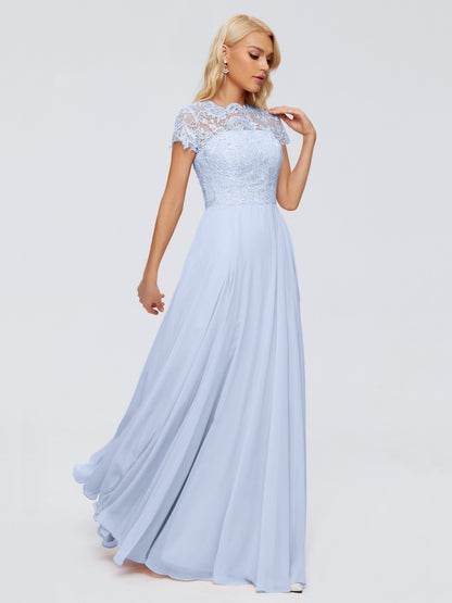Cicinia Rose A-Line Cap Sleeves Lace Bridesmaid Dresses With Pockets
