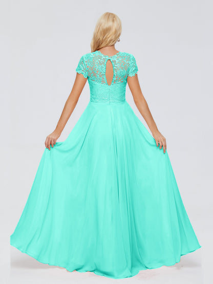 Cicinia Rose A-Line Cap Sleeves Lace Bridesmaid Dresses With Pockets