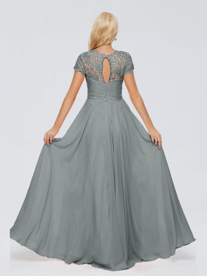 Cicinia Rose A-Line Cap Sleeves Lace Bridesmaid Dresses With Pockets