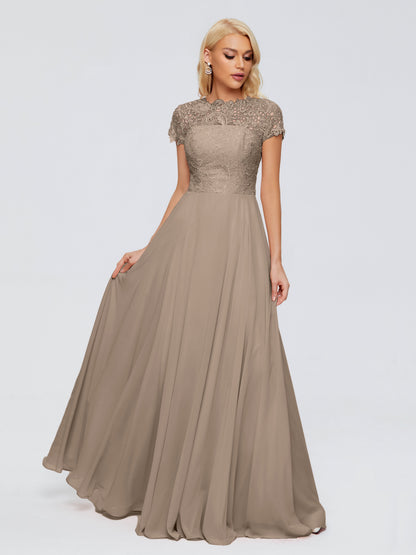 Cicinia Rose A-Line Cap Sleeves Lace Bridesmaid Dresses With Pockets