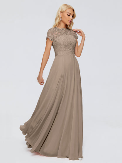Cicinia Rose A-Line Cap Sleeves Lace Bridesmaid Dresses With Pockets