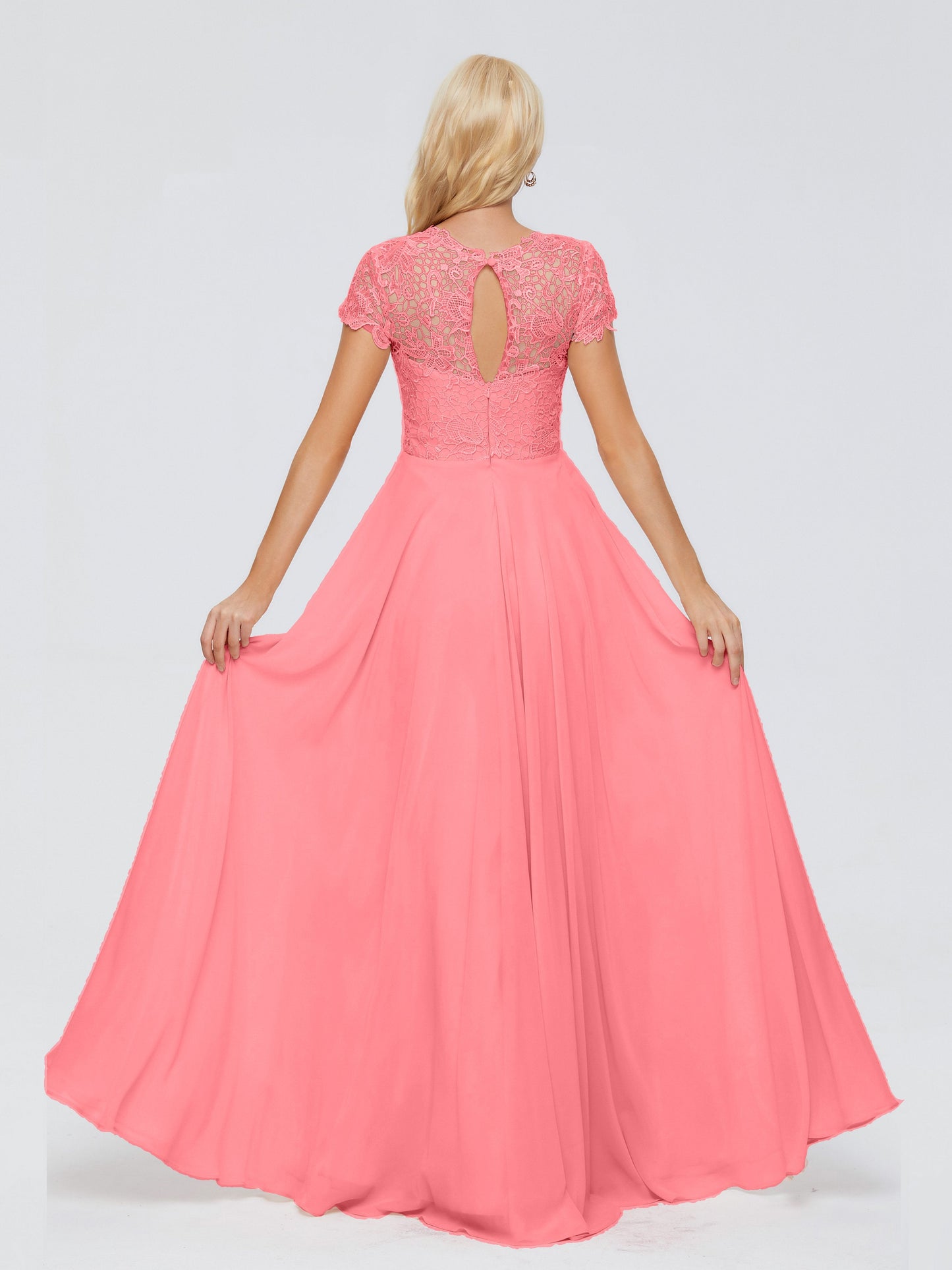 Cicinia Rose A-Line Cap Sleeves Lace Bridesmaid Dresses With Pockets