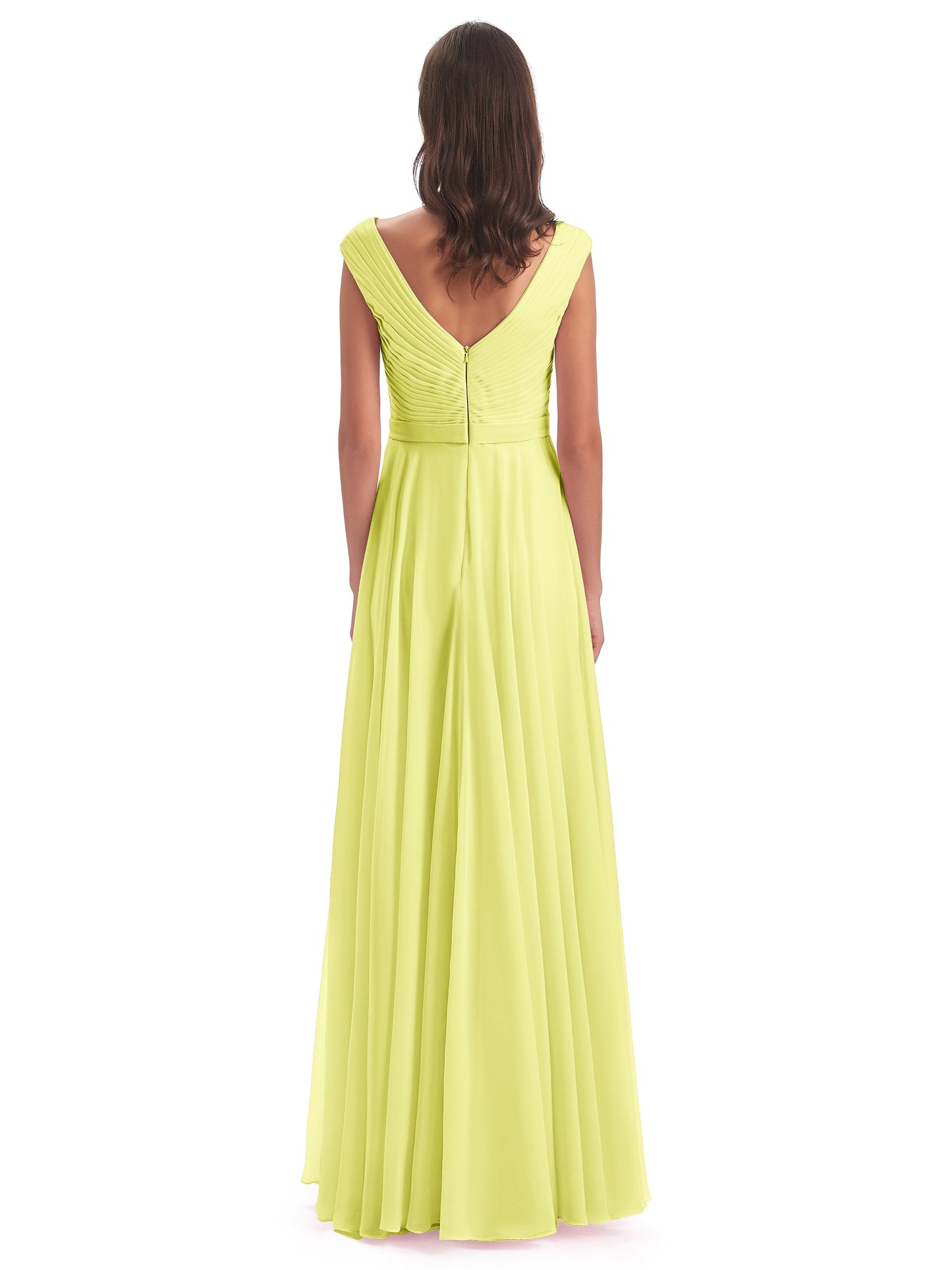 Saoirse Floor Length V-neck Chiffon Bridesmaid Dresses