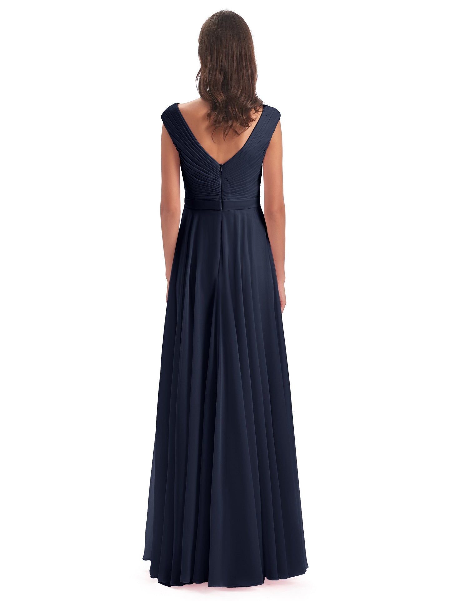 Saoirse Floor Length V-neck Chiffon Bridesmaid Dresses