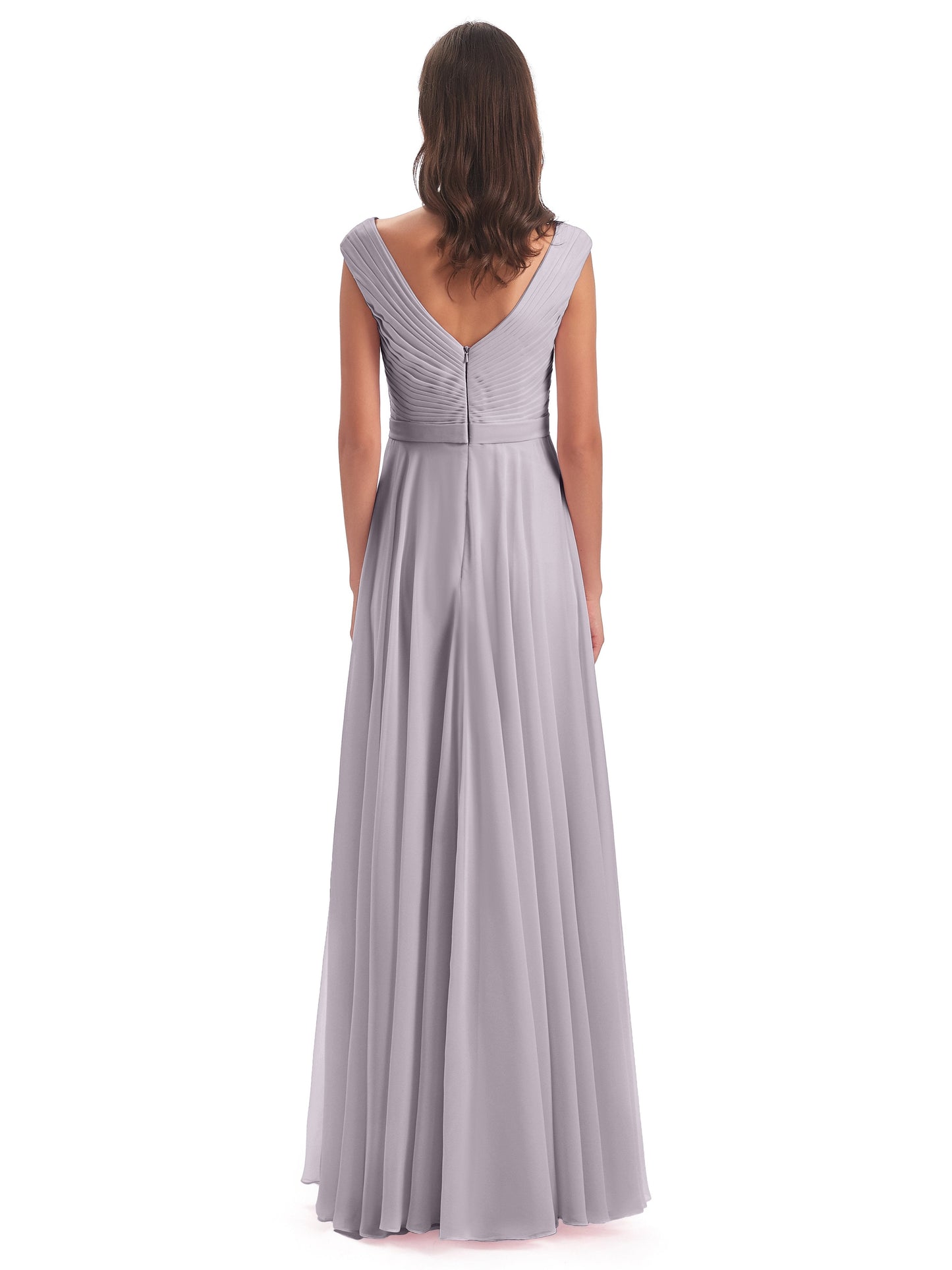 Saoirse Floor Length V-neck Chiffon Bridesmaid Dresses