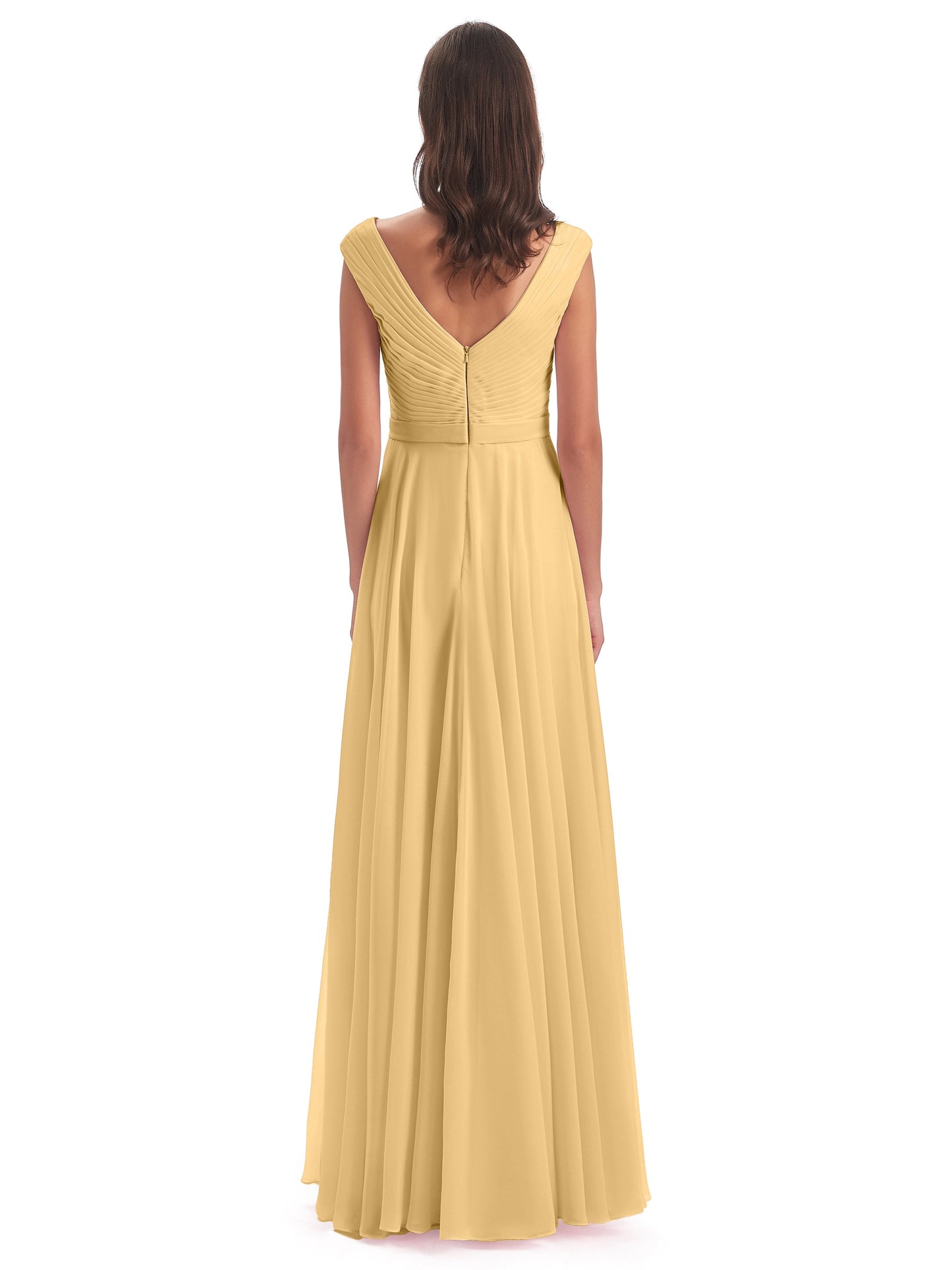 Saoirse Floor Length V-neck Chiffon Bridesmaid Dresses