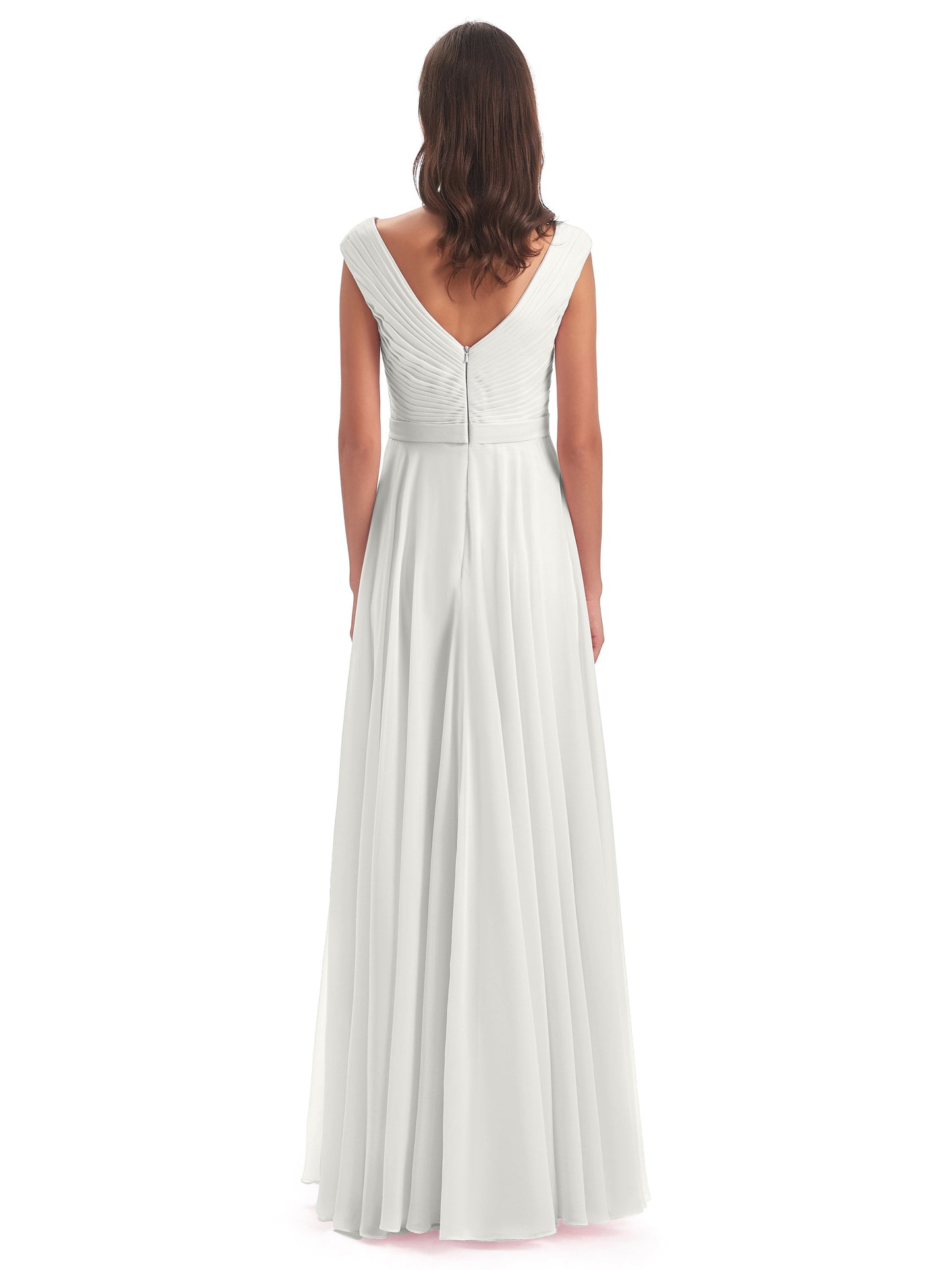 Saoirse Floor Length V-neck Chiffon Bridesmaid Dresses