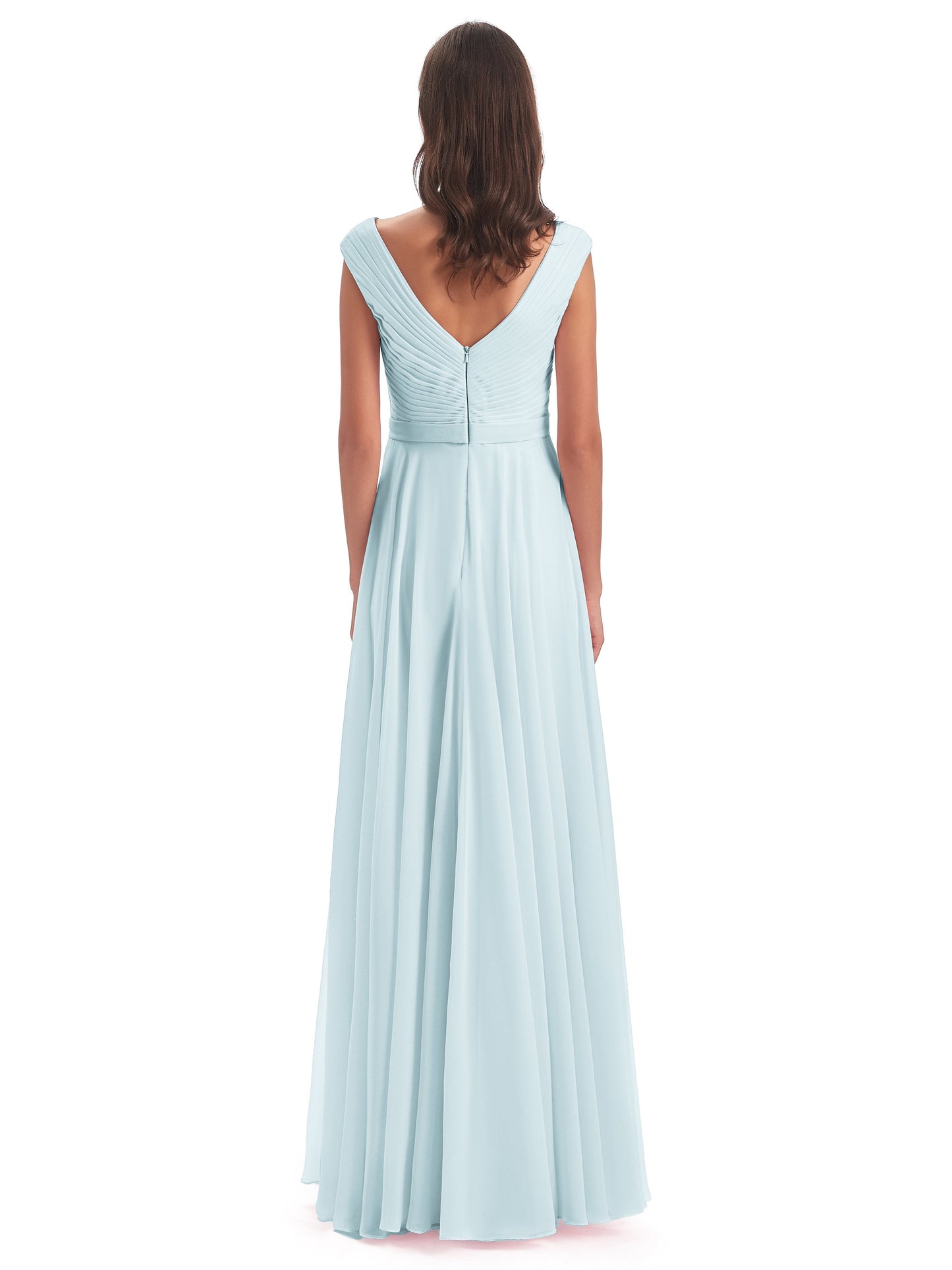 Saoirse Floor Length V-neck Chiffon Bridesmaid Dresses