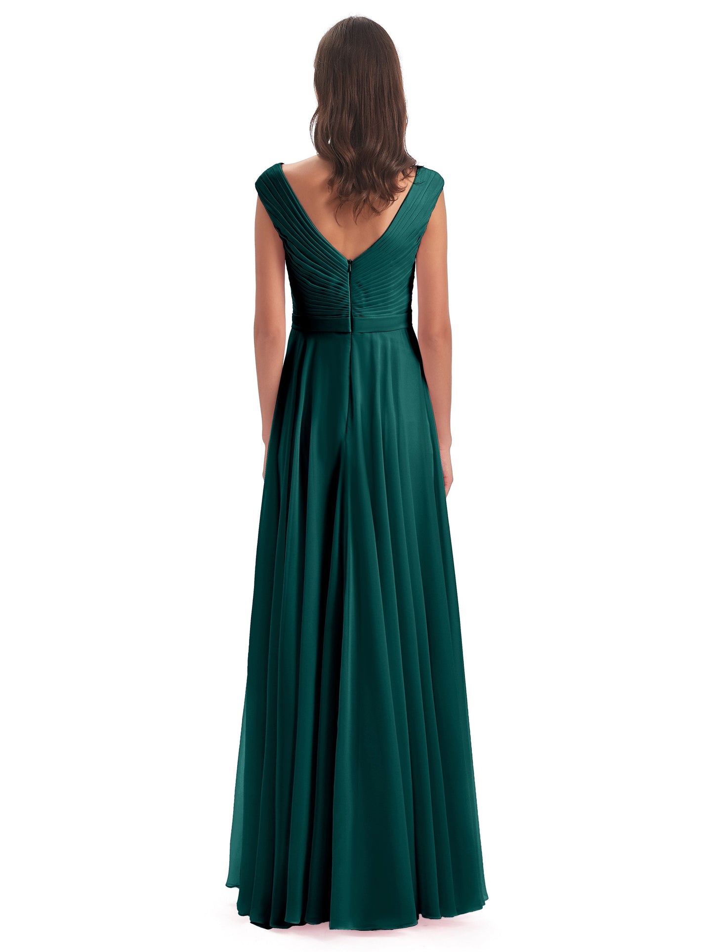 Saoirse Floor Length V-neck Chiffon Bridesmaid Dresses