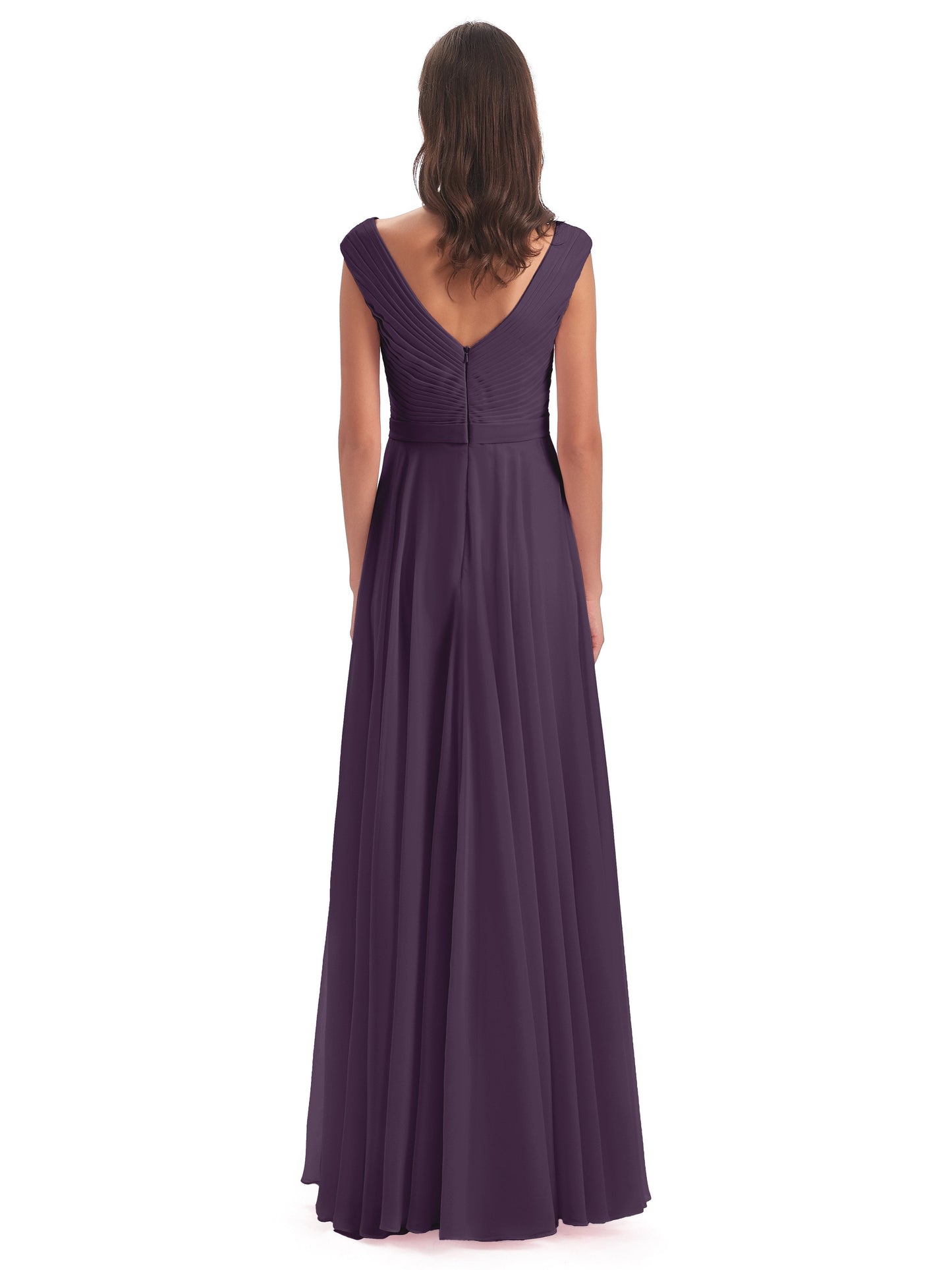 Saoirse Floor Length V-neck Chiffon Bridesmaid Dresses