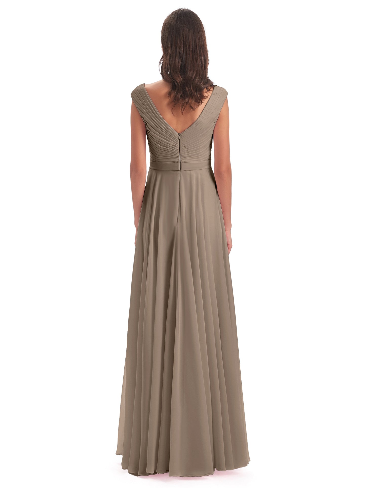 Saoirse Floor Length V-neck Chiffon Bridesmaid Dresses