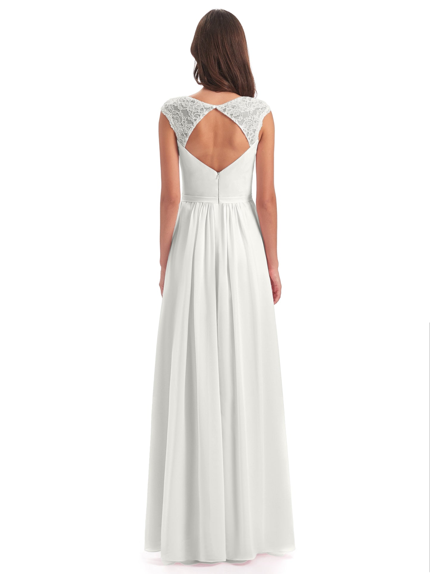Sofia Floor Length Cap Sleeves Chiffon Bridesmaid Dresses
