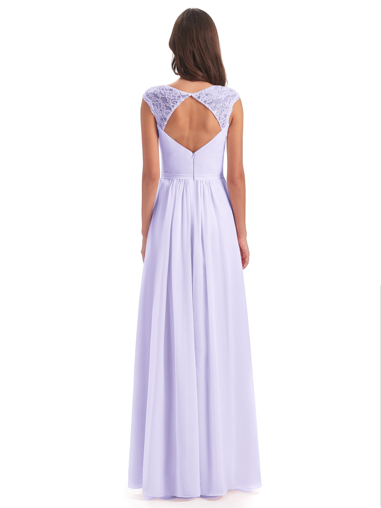 Sofia Floor Length Cap Sleeves Chiffon Bridesmaid Dresses