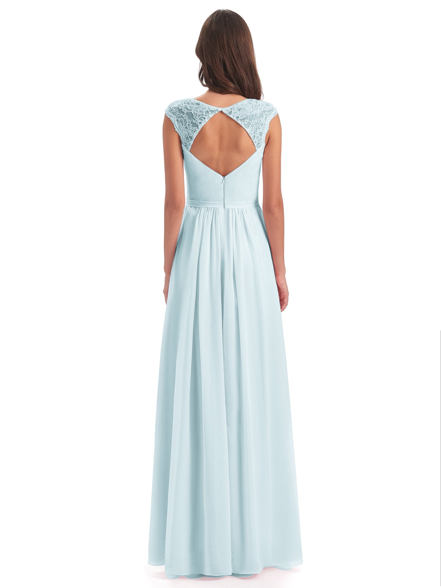 Sofia Floor Length Cap Sleeves Chiffon Bridesmaid Dresses