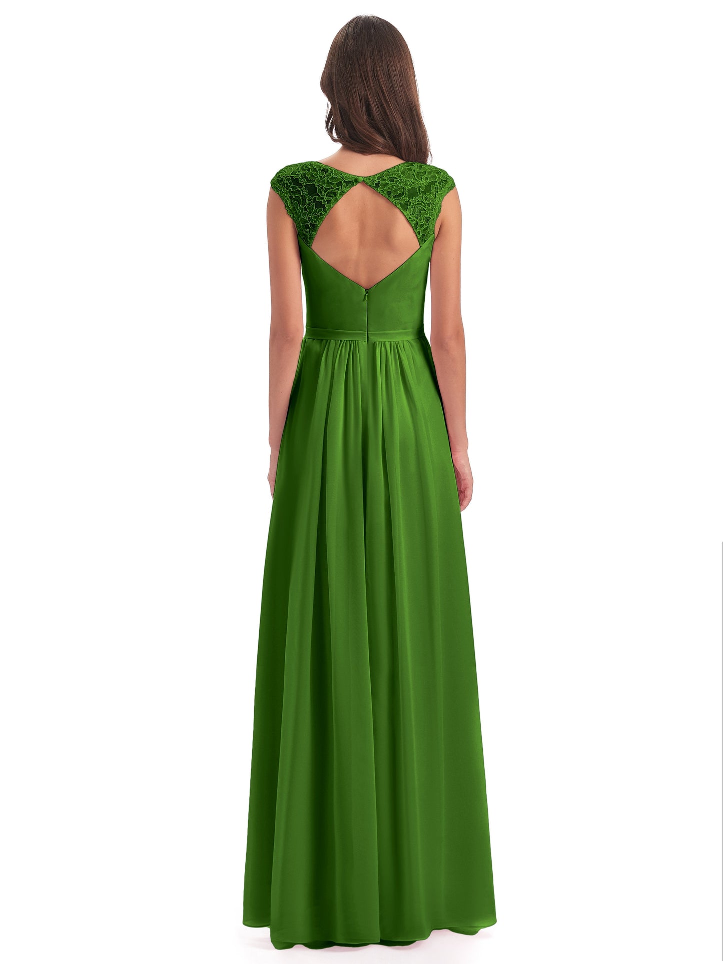 Sofia Floor Length Cap Sleeves Chiffon Bridesmaid Dresses