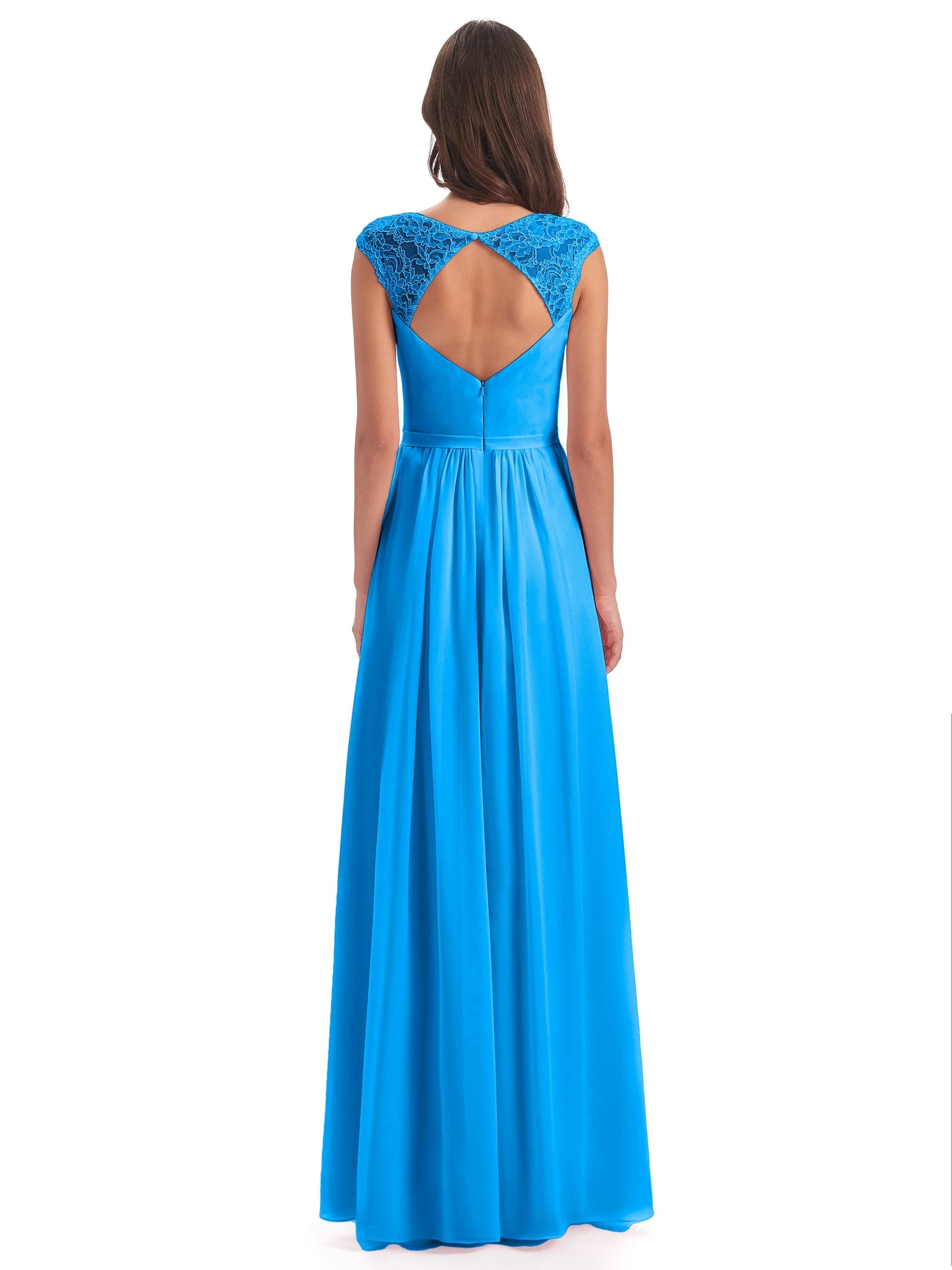 Sofia Floor Length Cap Sleeves Chiffon Bridesmaid Dresses