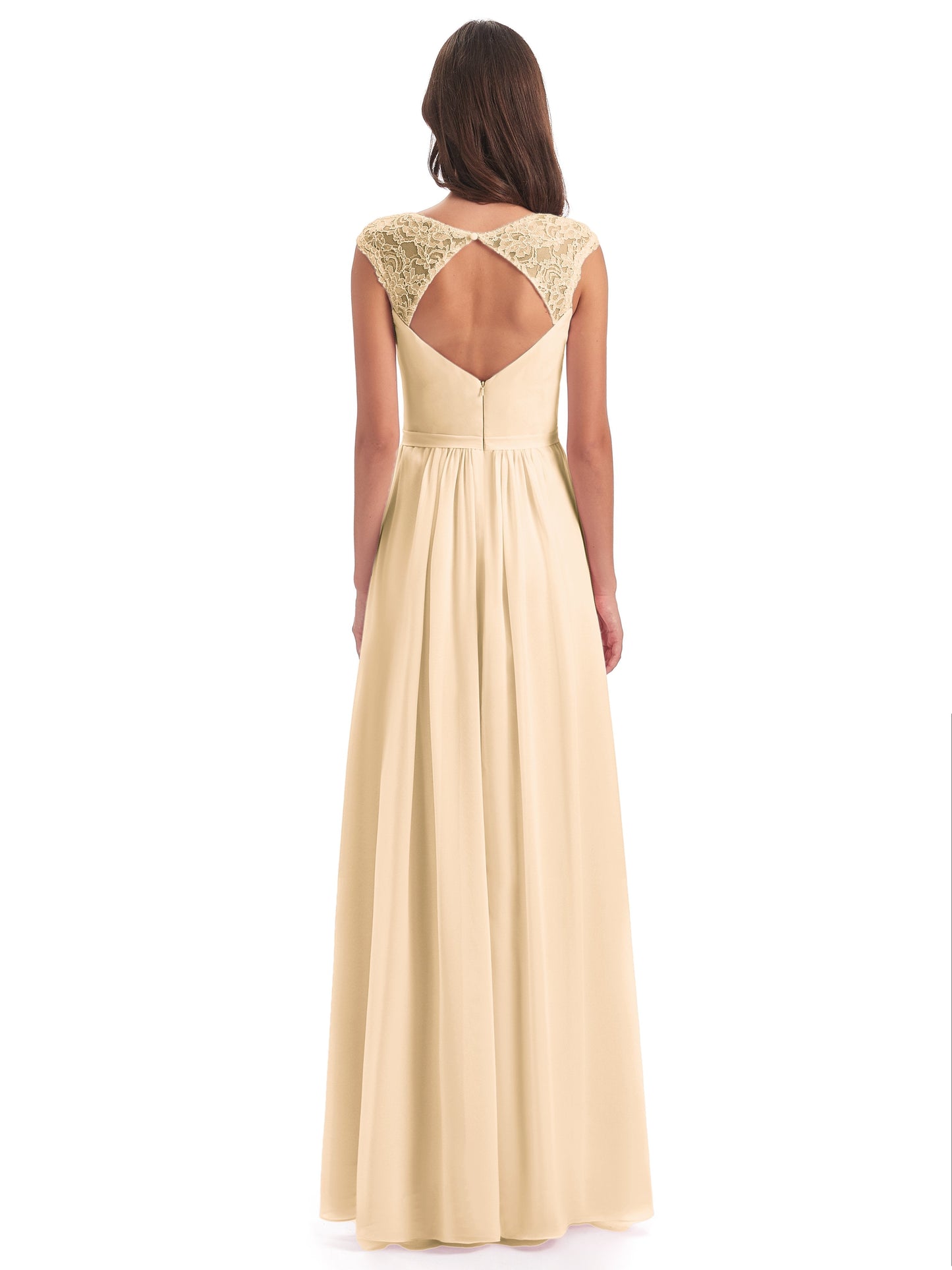 Sofia Floor Length Cap Sleeves Chiffon Bridesmaid Dresses