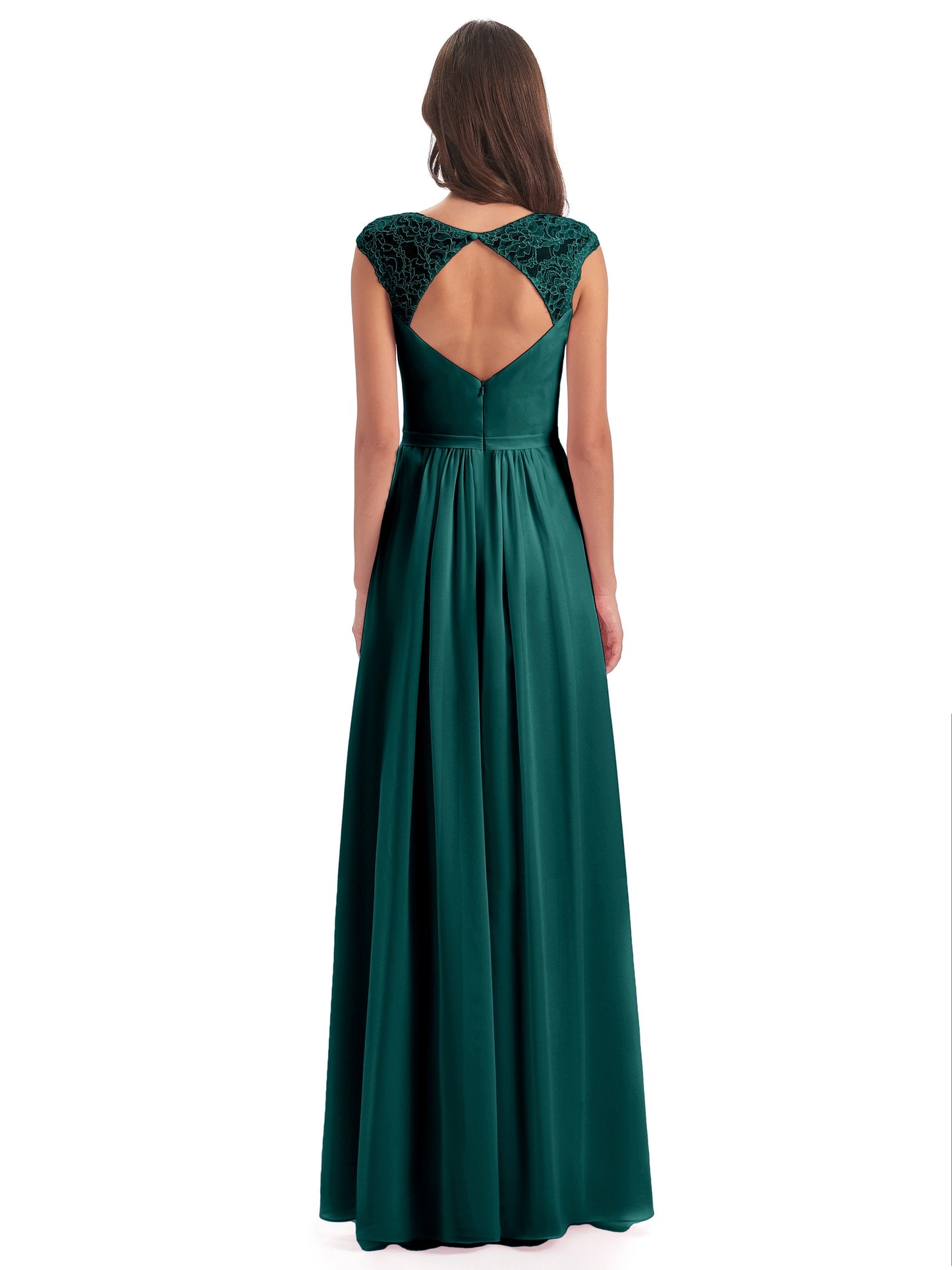 Sofia Floor Length Cap Sleeves Chiffon Bridesmaid Dresses