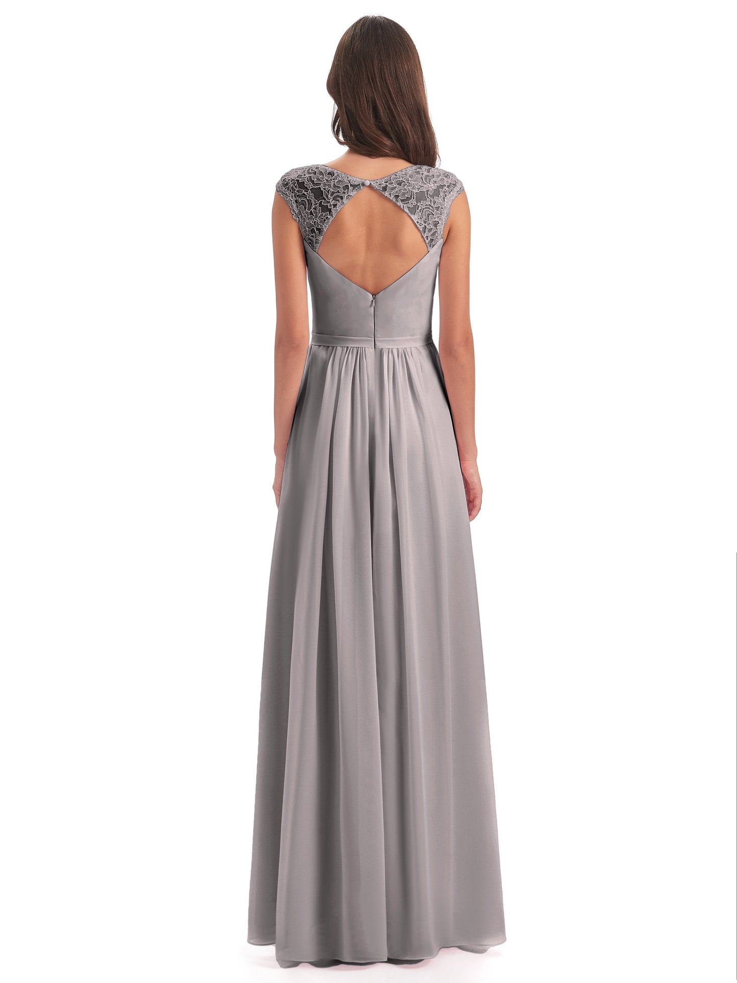 Sofia Floor Length Cap Sleeves Chiffon Bridesmaid Dresses