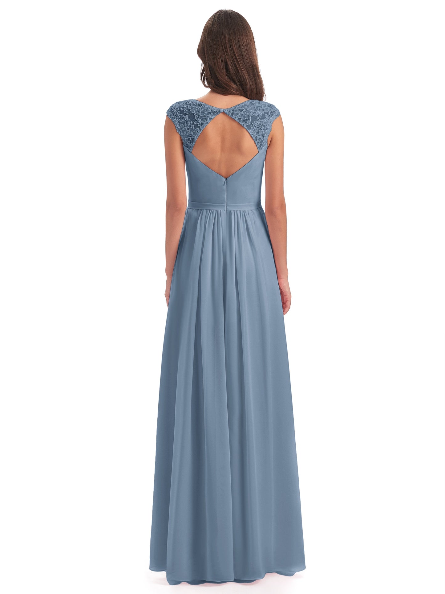 Sofia Floor Length Cap Sleeves Chiffon Bridesmaid Dresses