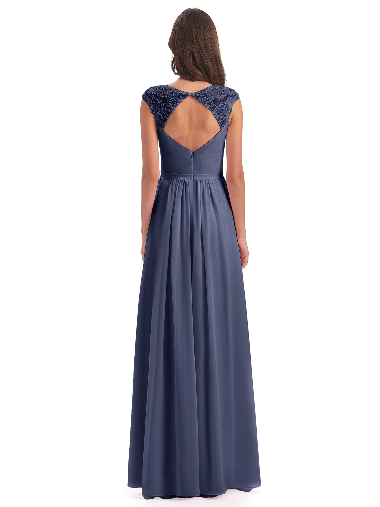 Sofia Floor Length Cap Sleeves Chiffon Bridesmaid Dresses