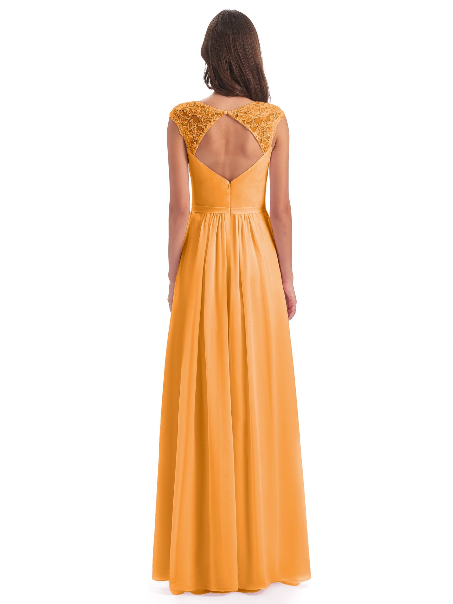 Sofia Floor Length Cap Sleeves Chiffon Bridesmaid Dresses