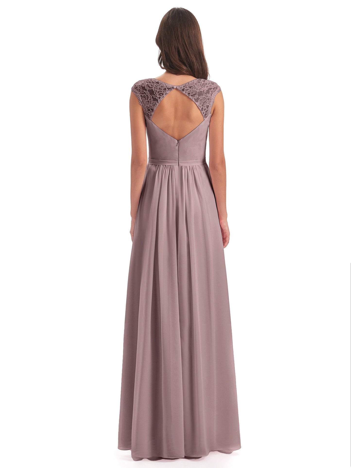 Sofia Floor Length Cap Sleeves Chiffon Bridesmaid Dresses