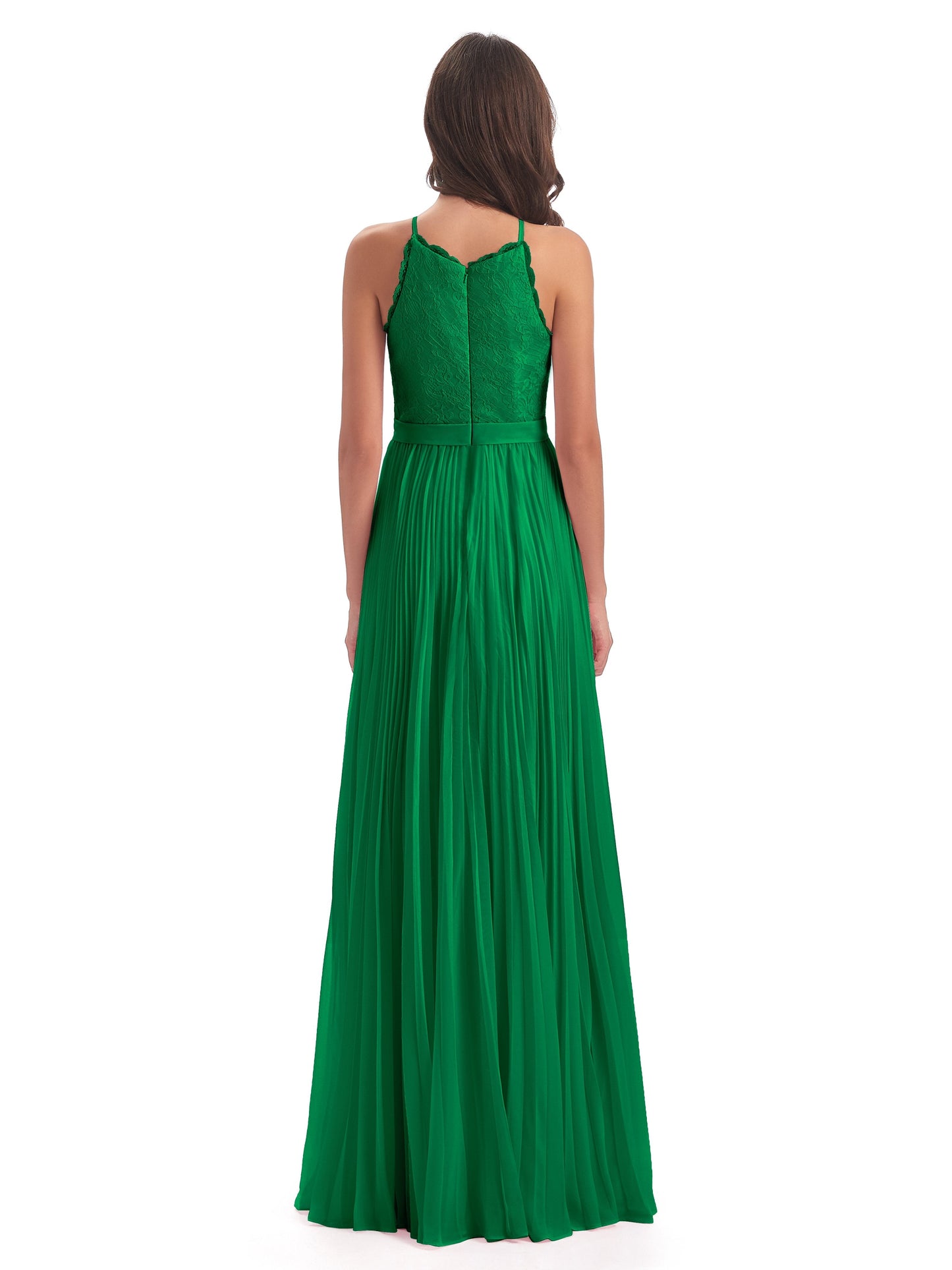 Susan Floor Length Halter Lace Bridesmaid Dresses