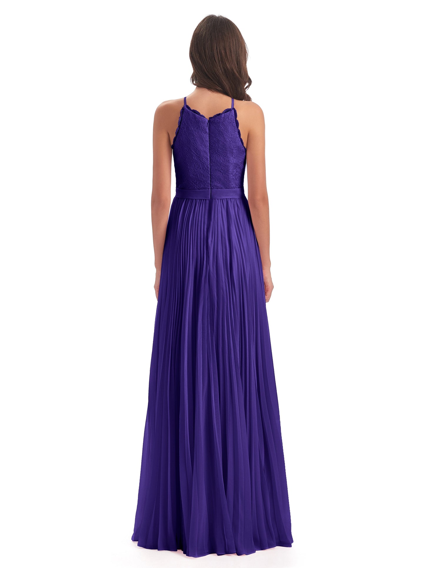 Susan Floor Length Halter Lace Bridesmaid Dresses