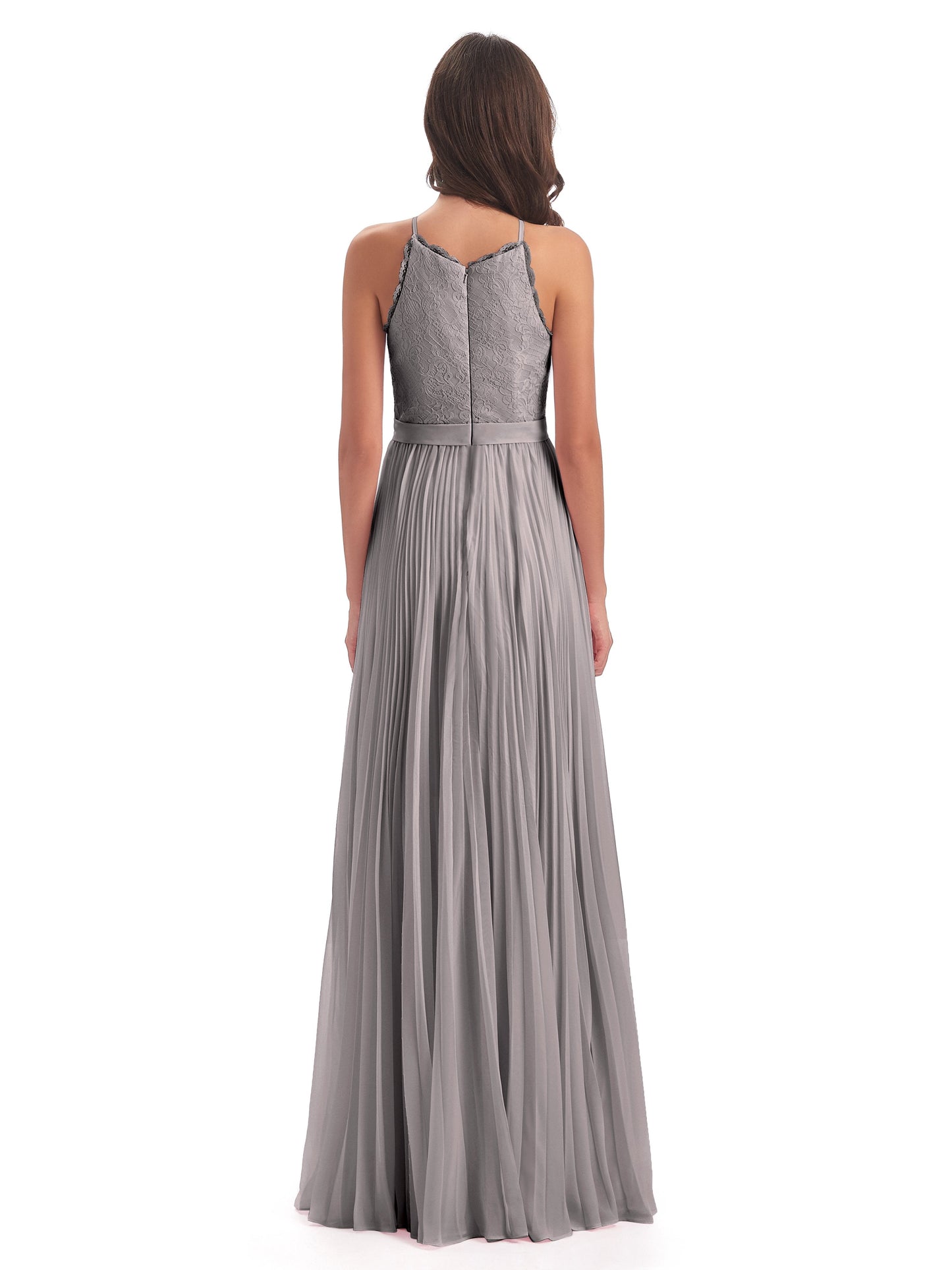 Susan Floor Length Halter Lace Bridesmaid Dresses