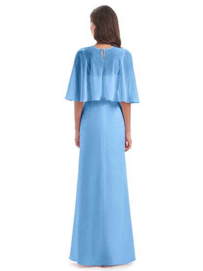 Tara Trumpet Spaghetti Straps Chiffon Long Bridesmaid Dresses
