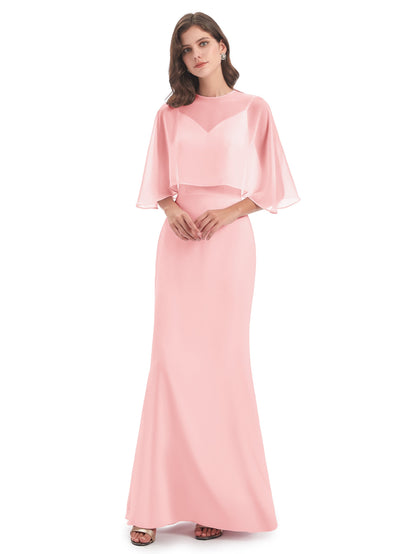 Tara Trumpet Spaghetti Straps Chiffon Long Bridesmaid Dresses