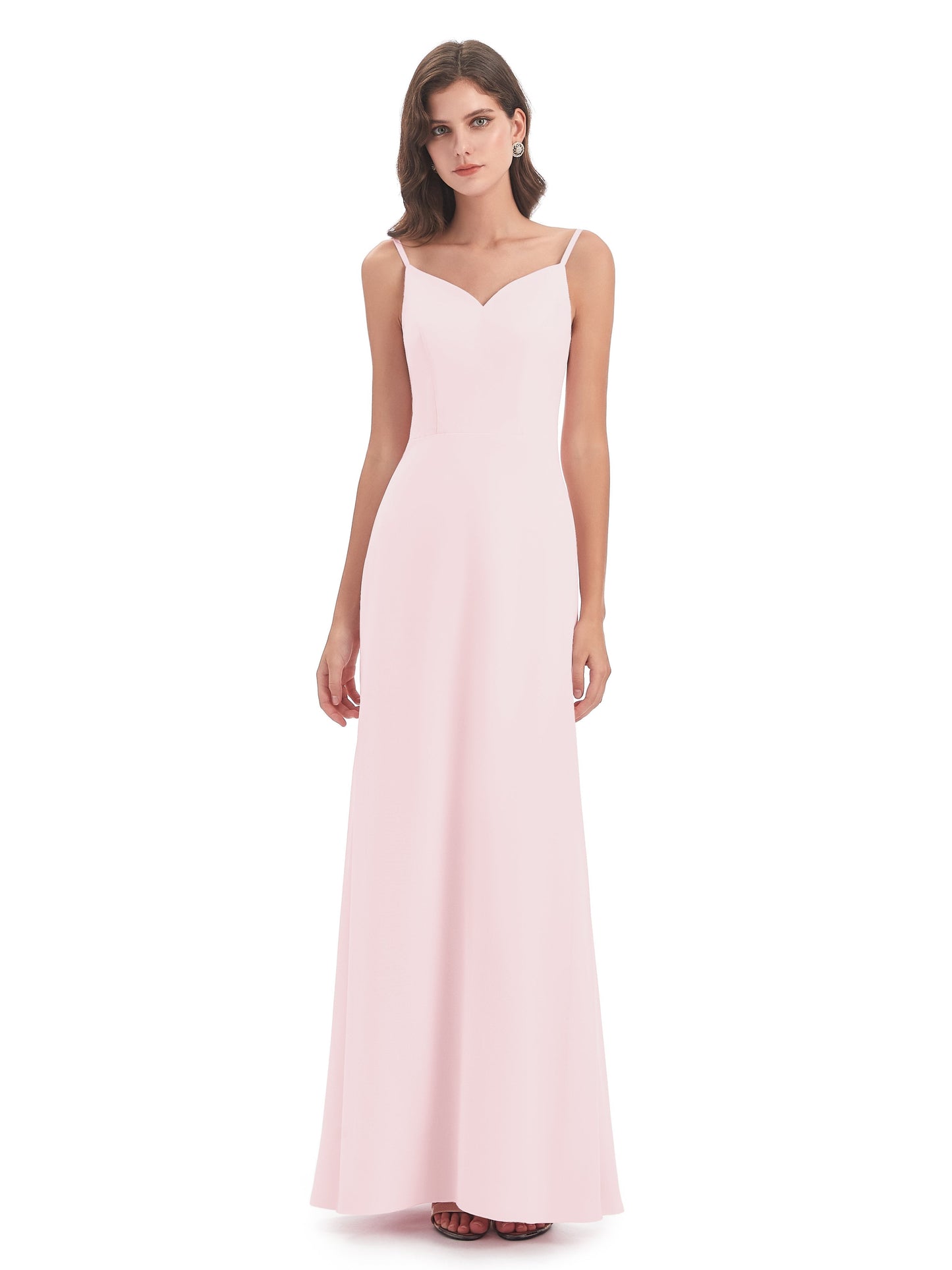 Tara Trumpet Spaghetti Straps Chiffon Long Bridesmaid Dresses