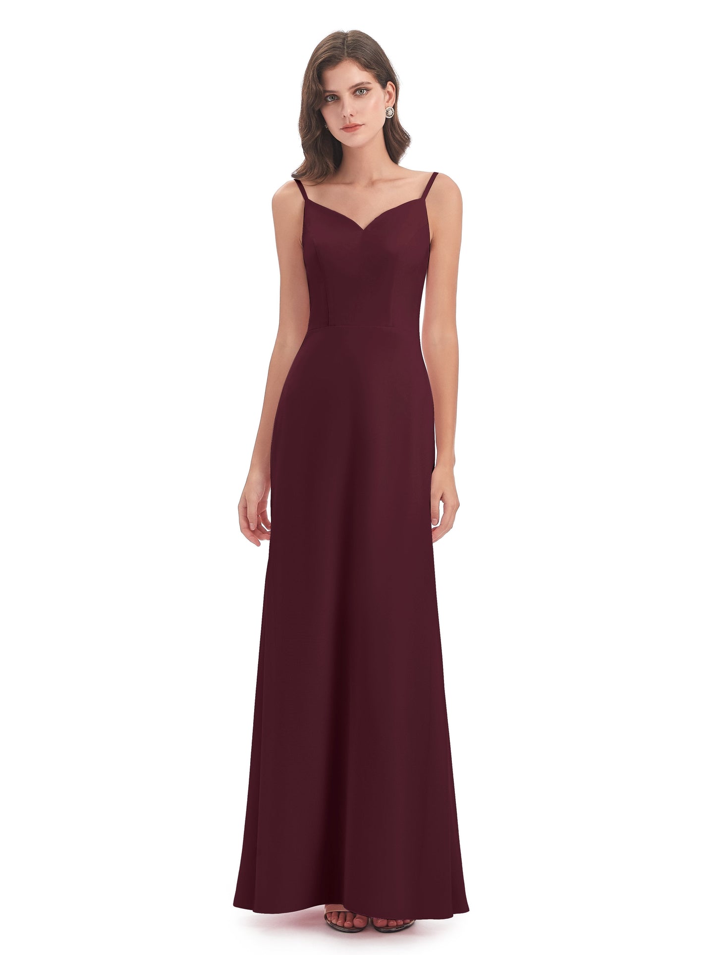 Tara Trumpet Spaghetti Straps Chiffon Long Bridesmaid Dresses