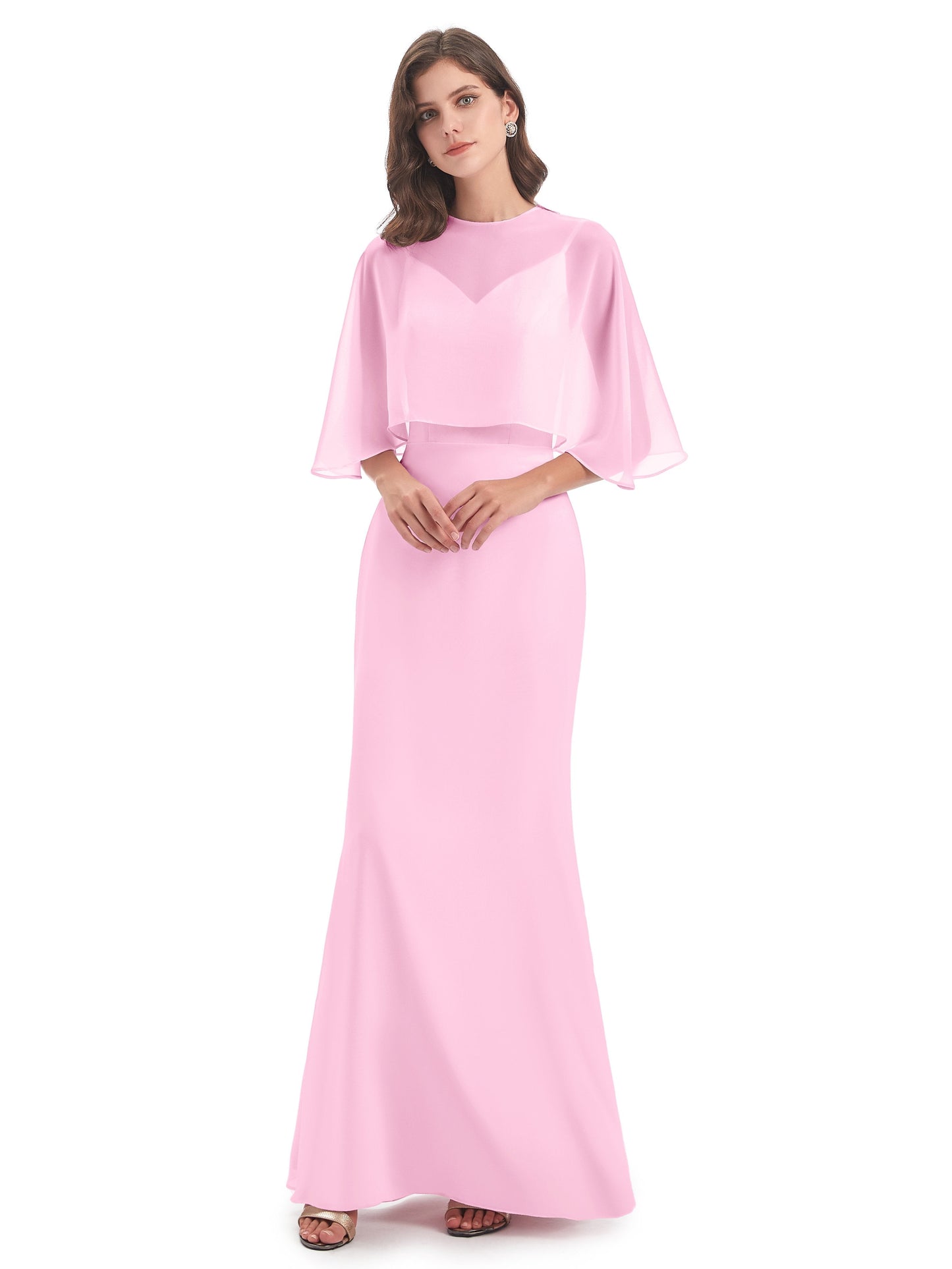 Tara Trumpet Spaghetti Straps Chiffon Long Bridesmaid Dresses